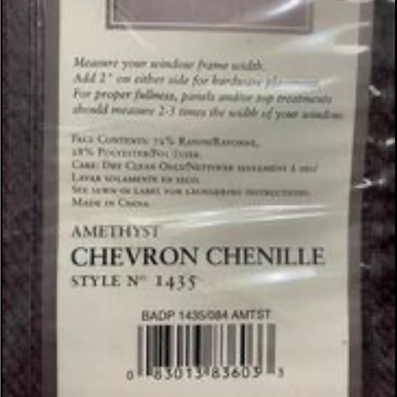 Croscill button down chevron chenille window treatment - Picture 7 of 7